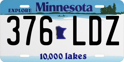 MN license plate 376LDZ