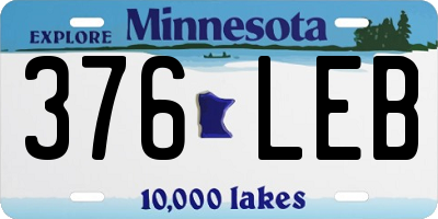 MN license plate 376LEB