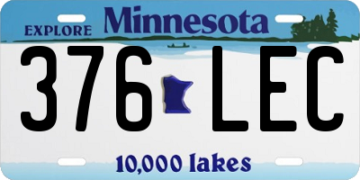 MN license plate 376LEC