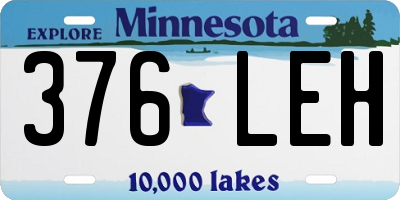 MN license plate 376LEH