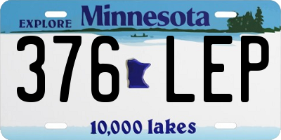 MN license plate 376LEP