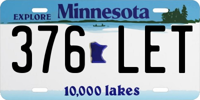 MN license plate 376LET