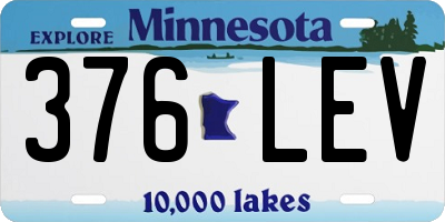 MN license plate 376LEV