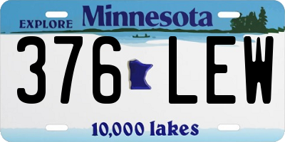 MN license plate 376LEW