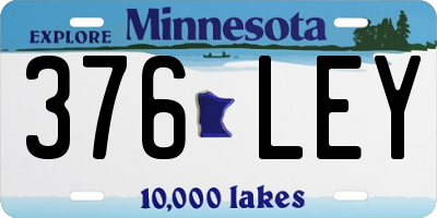 MN license plate 376LEY