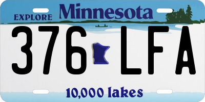 MN license plate 376LFA