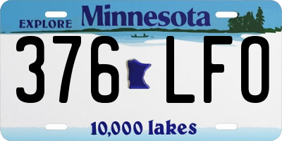 MN license plate 376LFO