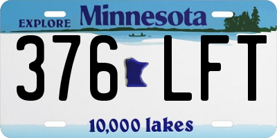 MN license plate 376LFT