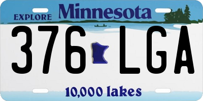 MN license plate 376LGA