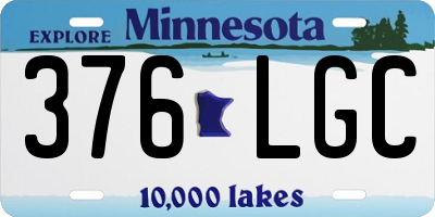 MN license plate 376LGC