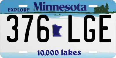 MN license plate 376LGE