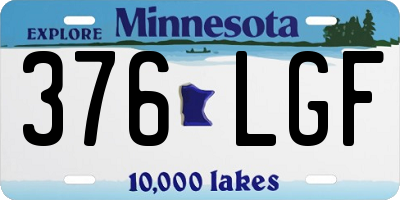 MN license plate 376LGF