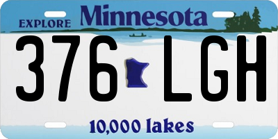 MN license plate 376LGH