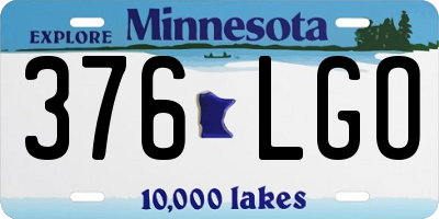 MN license plate 376LGO