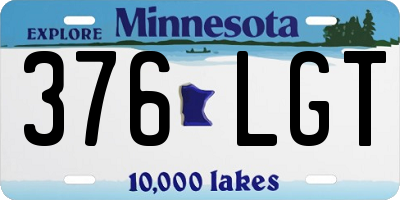 MN license plate 376LGT