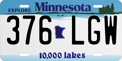 MN license plate 376LGW