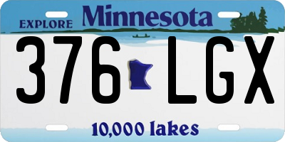 MN license plate 376LGX