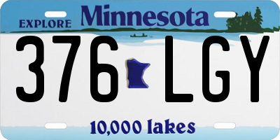 MN license plate 376LGY