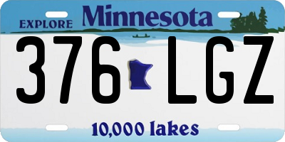 MN license plate 376LGZ