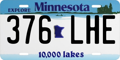 MN license plate 376LHE