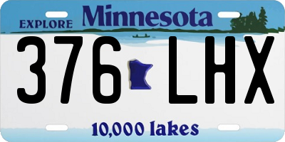 MN license plate 376LHX
