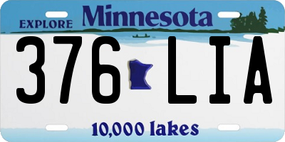 MN license plate 376LIA