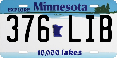 MN license plate 376LIB