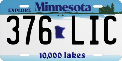 MN license plate 376LIC