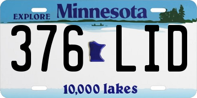 MN license plate 376LID