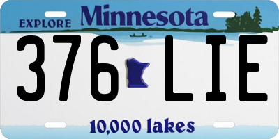 MN license plate 376LIE