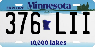 MN license plate 376LII