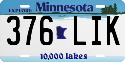 MN license plate 376LIK