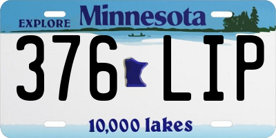 MN license plate 376LIP