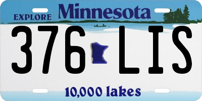 MN license plate 376LIS