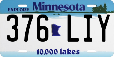 MN license plate 376LIY