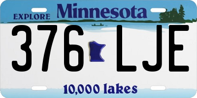 MN license plate 376LJE