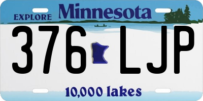 MN license plate 376LJP