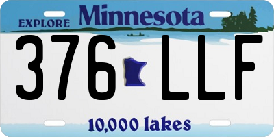 MN license plate 376LLF