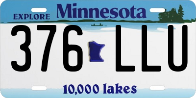 MN license plate 376LLU
