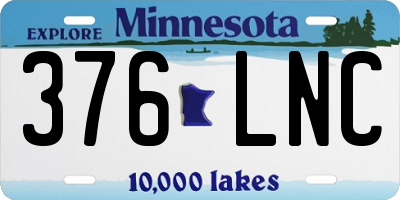 MN license plate 376LNC