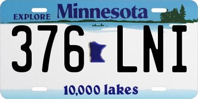 MN license plate 376LNI
