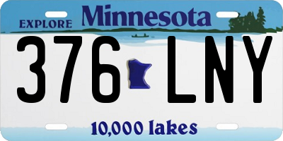 MN license plate 376LNY