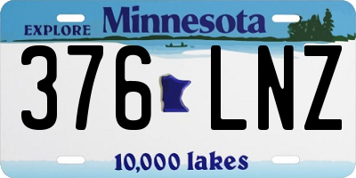 MN license plate 376LNZ