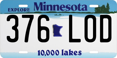 MN license plate 376LOD