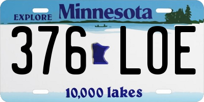 MN license plate 376LOE