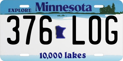 MN license plate 376LOG