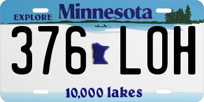 MN license plate 376LOH