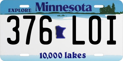 MN license plate 376LOI