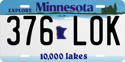 MN license plate 376LOK