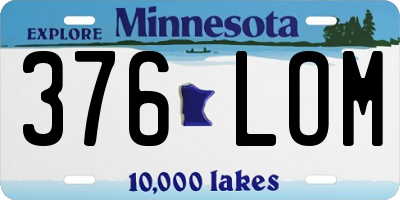 MN license plate 376LOM